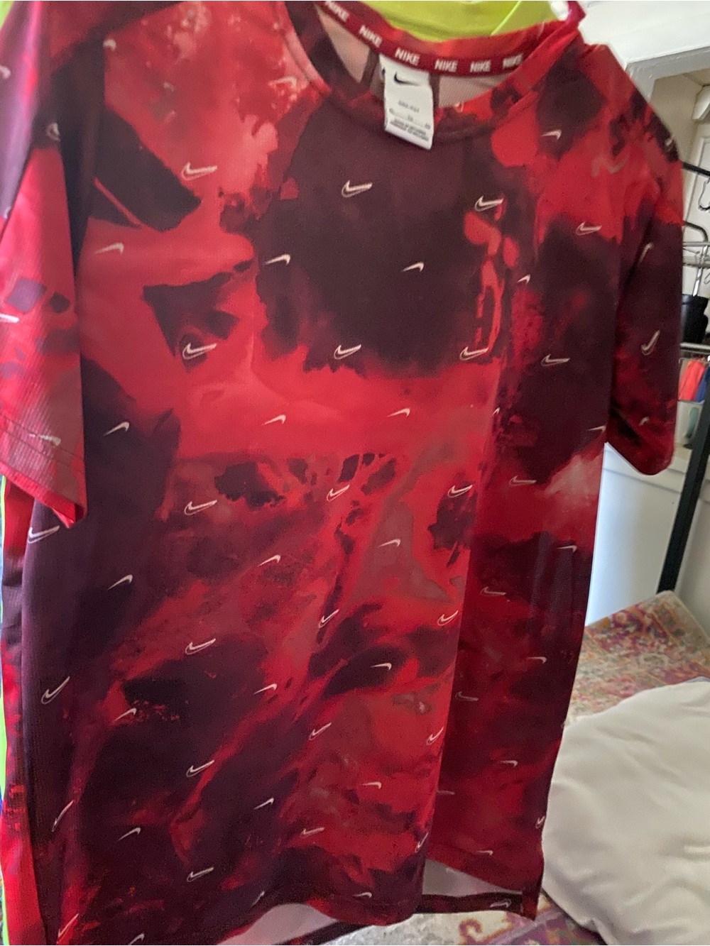 Nike Red & Black All-Over Graphic Short Sleeve Tee